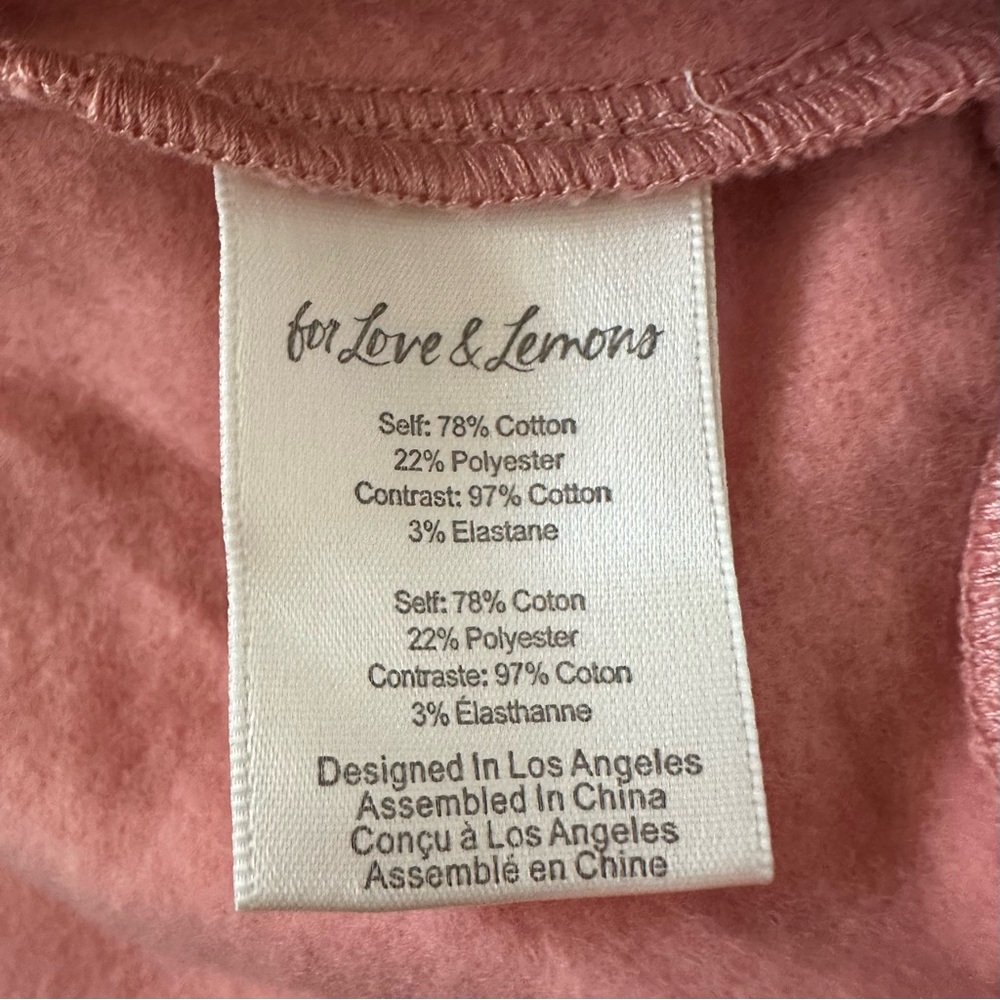 NWT For Love & Lemons Josie Cropped Hoodie Sweatshirt – Pink - Picture 6 of 7